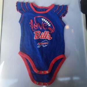 NFL bills baby one-piece shirt 3-6 months girls ruffle‎ sleeves